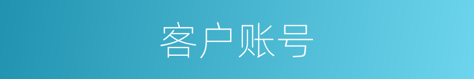客户账号的同义词