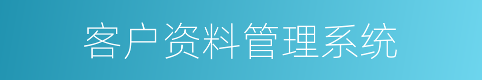 客户资料管理系统的同义词
