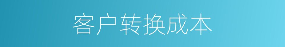 客户转换成本的同义词