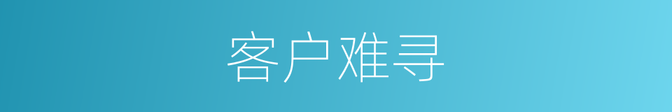 客户难寻的同义词