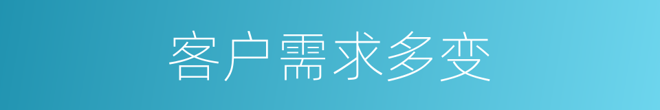 客户需求多变的同义词