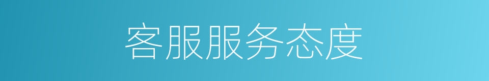 客服服务态度的同义词