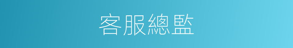 客服總監的同義詞