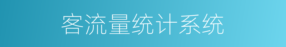 客流量统计系统的同义词