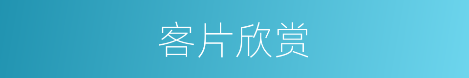 客片欣赏的同义词