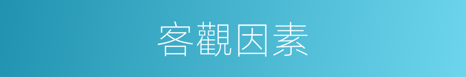 客觀因素的同義詞