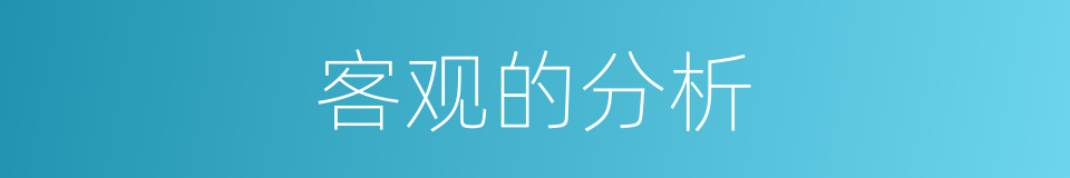客观的分析的同义词