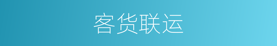 客货联运的同义词