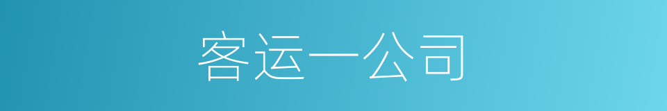 客运一公司的同义词