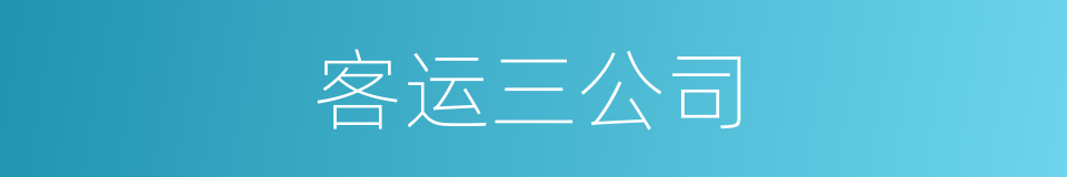 客运三公司的同义词