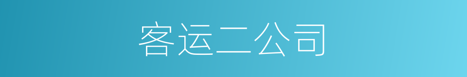 客运二公司的同义词