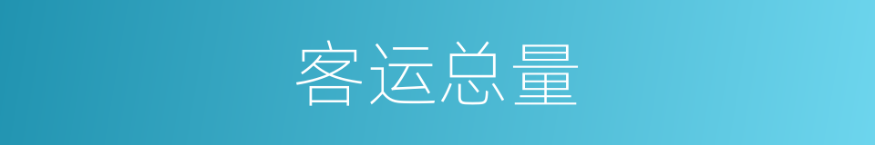 客运总量的同义词