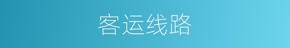 客运线路的同义词