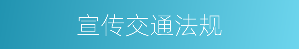 宣传交通法规的同义词
