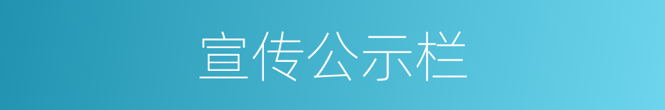 宣传公示栏的同义词