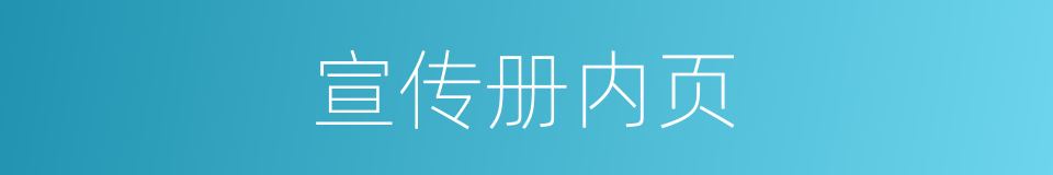 宣传册内页的同义词