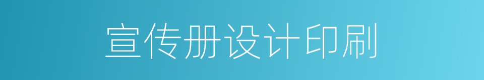 宣传册设计印刷的同义词