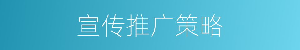宣传推广策略的同义词