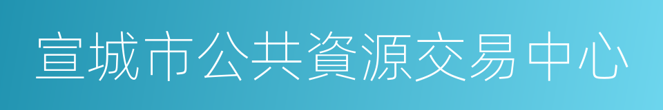 宣城市公共資源交易中心的同義詞