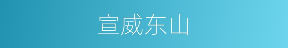 宣威东山的同义词