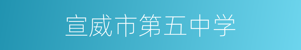 宣威市第五中学的同义词