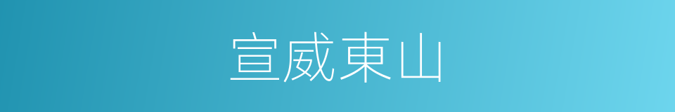 宣威東山的同義詞