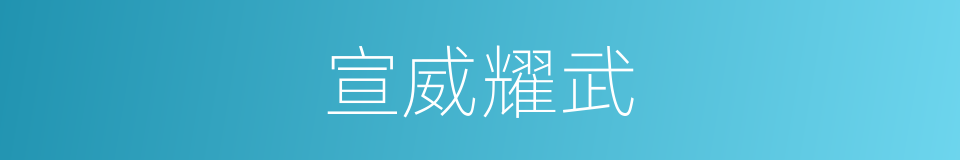 宣威耀武的意思