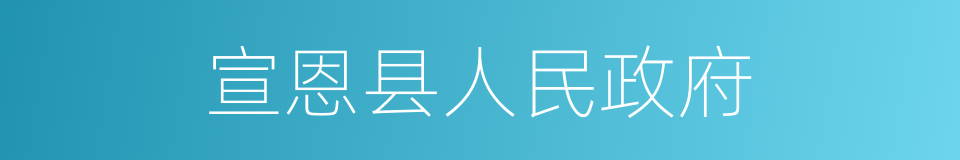 宣恩县人民政府的同义词