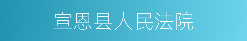 宣恩县人民法院的同义词