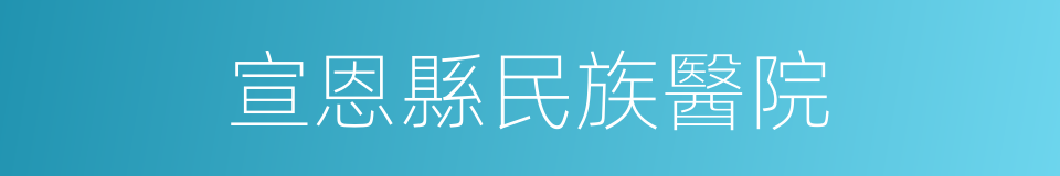 宣恩縣民族醫院的同義詞