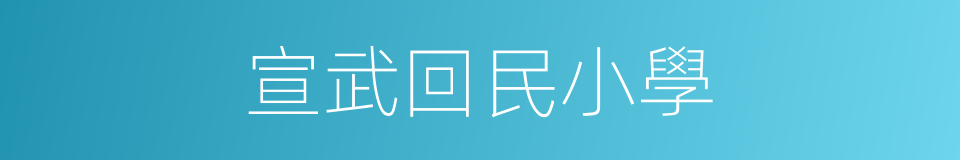 宣武回民小學的同義詞