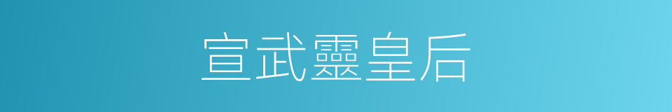 宣武靈皇后的同義詞