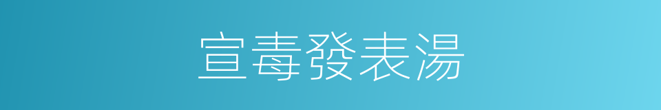 宣毒發表湯的同義詞