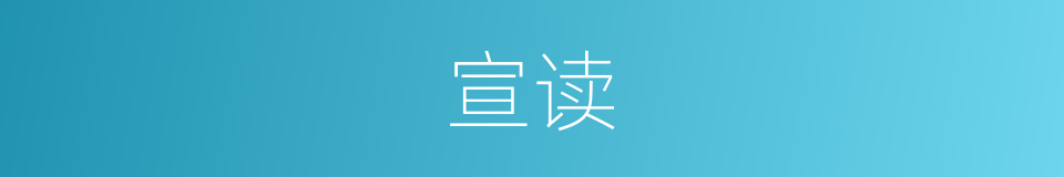 宣读的意思