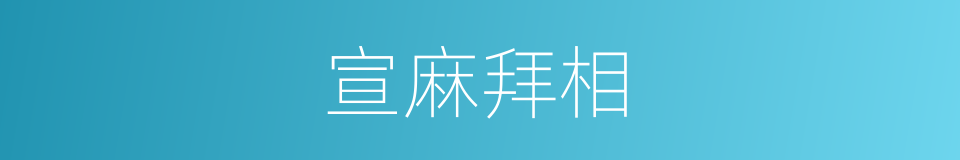 宣麻拜相的意思