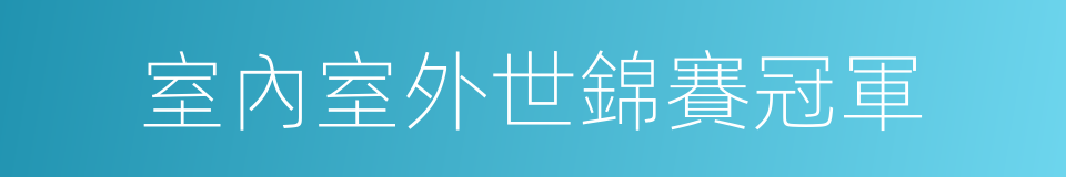 室內室外世錦賽冠軍的同義詞