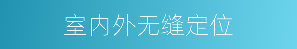 室内外无缝定位的同义词