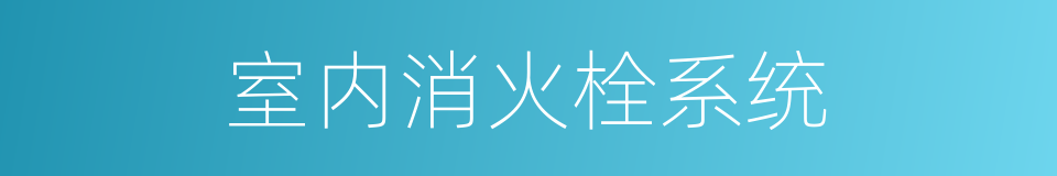 室内消火栓系统的同义词