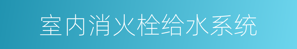 室内消火栓给水系统的同义词