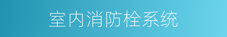 室内消防栓系统的同义词