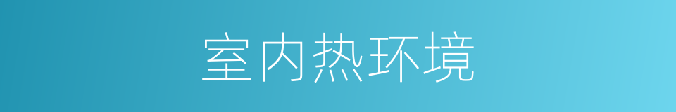 室内热环境的同义词