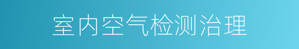 室内空气检测治理的同义词
