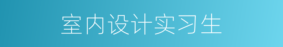 室内设计实习生的同义词