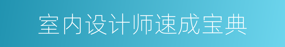 室内设计师速成宝典的同义词