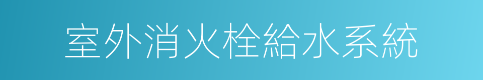 室外消火栓給水系統的同義詞