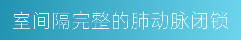 室间隔完整的肺动脉闭锁的同义词