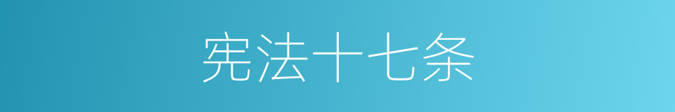 宪法十七条的同义词