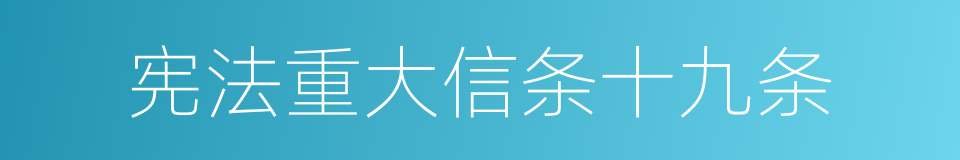 宪法重大信条十九条的同义词