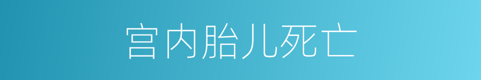 宫内胎儿死亡的同义词