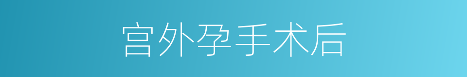 宫外孕手术后的同义词